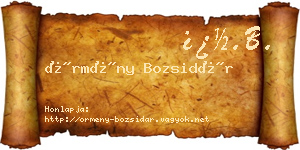 Örmény Bozsidár névjegykártya